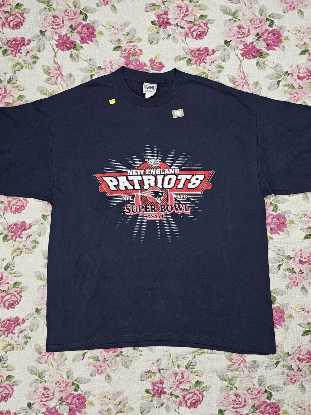 Lee Sport New England Patriots Super Bowl XXXVI NFL Football Shirt 2XL Blue